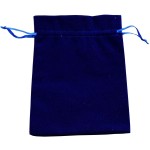 Velvet drawstring pouch BLUE